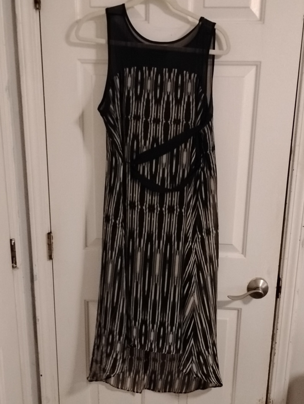 Lane Bryant Black & White Geometric Sleeveless Dress
